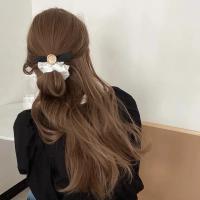 Gomas de Pelo de Seda Blancas Diseño de Lujo Coreano Agarre de Cola de Caballo - details 1