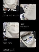 Mochila informal de gran capacidad para hombre y mujer, morral Universal para ordenador, 14 pulgadas, Color sólido - details 16