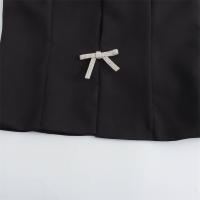 OUWU Tops de Diamantes de Imitación para Mujer Corte Cremallera en Blanco y Negro Sin Mangas - details 8