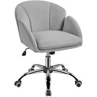 Silla de Trabajo Terciopelo Alcochoquera de Max Capacidad 136 KG con Ruedas Color Gris - details 3