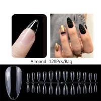 120 unidades/bolsa punta de ataúd juego completo de uñas postizas transparentes presión Artificial bailarina larga - details 6