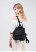 Mochila negra para mujer, bolsas de viaje impermeables para mujer, tela Oxford, bolso pequeño y bonito para niña, mochila informal de moda con estilo coreano - details 14
