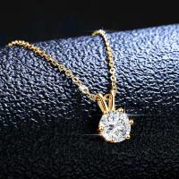 Collares con colgante de diamantes de moissanita de oro auténtico de 14k con cadena de plata de ley 925 para mujer, regalos de compromiso de boda y San Valentín - details 9