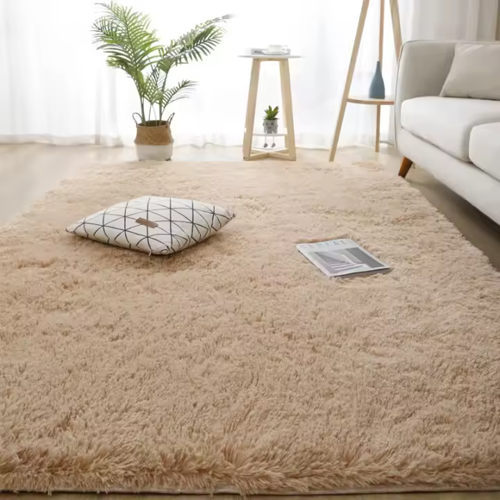 Alfombra Grande para Sala de Estar en Gris Alfombra de Entrada para Café Cubierta de Piso Suave para Habitación de Niños Alfombra Larga para Pelo Suave Cubierta de Piso con Tapete de Tela - 1