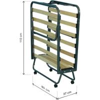 Cama plegable con almohada incluida + almohada gratuita, estructura resistente y 4 ruedas - details 3