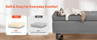 Banco Otomano de Almacenamiento con Botones SucceBuy, Asiento de Cuero Sintético con Almacenamiento Oculto y Patas de Madera, Elegante Banco para Zapatos para la Entrada, Banco Tapizado para Dormitorio, Sala de Estar o Comedor, Gris - details 4