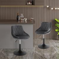 Taburete de Bar de Terciopelo Alto Regulable en Altura Diseño Giratorio para Peluquería - details 42