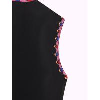Chaleco Floral bordado Vintage para mujer, chaleco abierto sin mangas, Top corto informal de verano - details 34