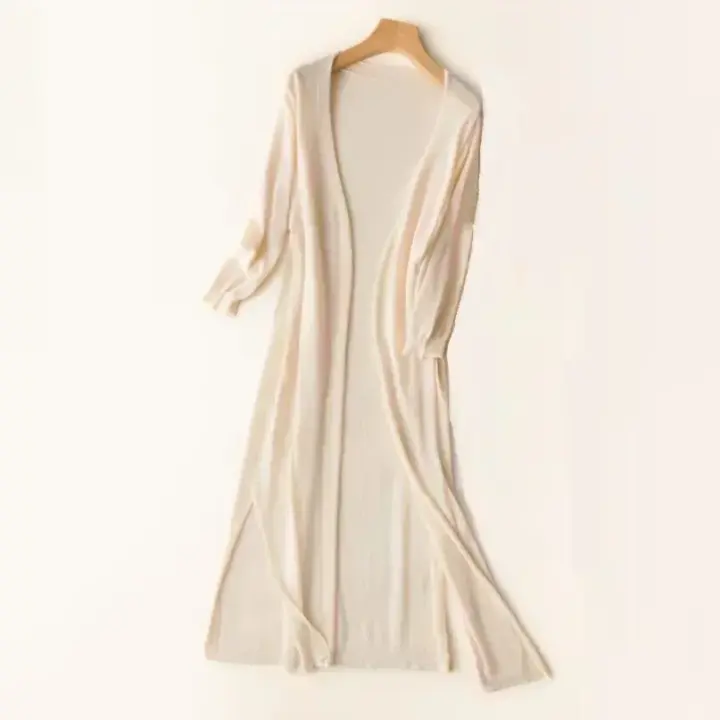 Ropa de Protección Solar para Mujer Cárdigan Largo, Suéter de Punto, Abrigo, Chaqueta, Chal - 1