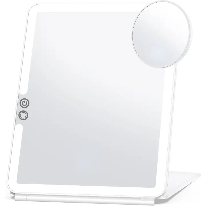 Espejo de Maquillaje Portátil Scttomon Luz de 3 Colores, Recargable, Ultra Delgado - 1