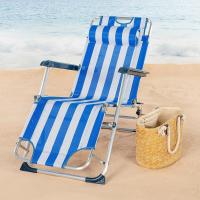 Plegable y reclinable Azul con cojín, 2 Posiciones, Aluminio y textileno, Medidas 47x95x75 cm , Peso máx. 110 Kg, Tumbonas Plegables para Playa, terraza y Camping (62300) - details 8