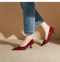 Zapatos de tacón de aguja puntiagudos de charol versátiles clásicos - details 28