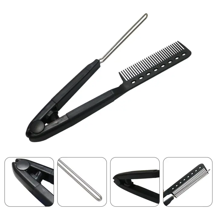 Peine alisador de cabello en forma de V, cepillo alisador, herramienta de peluquería, peinado principal, plástico multiusos - 1