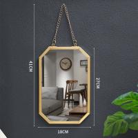 Espejo Rectangular montado en la pared para baño y dormitorio, arte de hierro de estilo nórdico, espejo de maquillaje para lavab - details 0