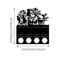 Silueta de hierro negro para decoración de pared, columpios de hojas con líneas artesanales de Metal - details 9