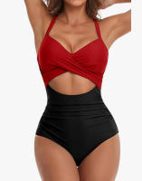 Nueva bolsa suave de una pieza traje de baño cruzado bikini con tirantes en la espalda traje de baño ajustado - details 14