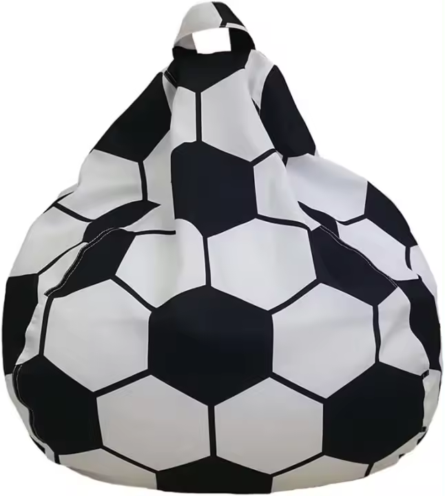 Fundas de puf de fútbol para niños, sin relleno, sillón para adultos, funda de puf, tamaño infantil, almacenamiento grande de animales de peluche - 1