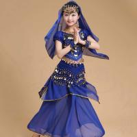 Conjunto de trajes de baile con tocado dulce, vestido de princesa, trajes coloridos de danza del vientre, regalos de ropa para niñas de la India deslumbrantes y brillantes - details 3