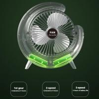 Xiaomi-ventilador portátil recargable por USB, dispositivo eléctrico con LED, 7 colores, 180 ° , ajustable, 3 velocidades, para verano - details 10