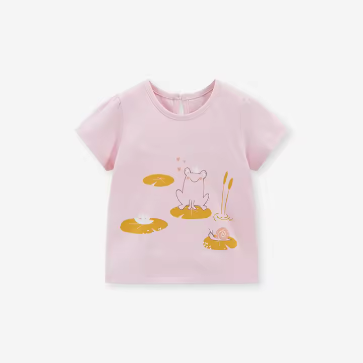 Verano nuevas niñas top de dibujos animados para niños Camiseta de manga corta - 1