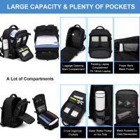 Mochila de Viaje Cabina Avion 40x20x25 con USB ,para Ryanair Bolsa de Viaje Equipaje de Mano 20L Bajo el Asiento Maletas de Cabina Pequeña Hombre Mujer Mochila Portatil 14 Pulgadas - details 6