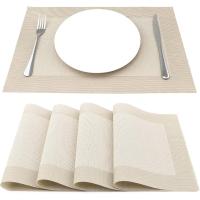 Manteles Individuales Juego de 4, Salvamanteles Individuales en PVC para Comedor 45*30 CM, Oro - details 1