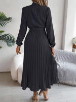Verano para mujer, elegantes vestidos plisados. ​ ​ de manga larga con encaje y volantes en estilo - details 25
