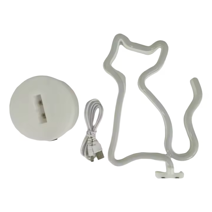 Luz De Neón De Gato Adorable Powered Por USB O Batería Decoración Para Fiestas De Navidad Y Bodas Regalo Para Chicos Y Chicas Para El Dormitorio - 1