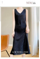 Vestido de Sedan de Seda de Lujo Ligero Francés Acetato de Satén Adelgazante sin Mangas para Mujeres en Verano - details 10