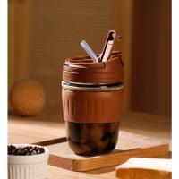 Taza de beber doble de vidrio, taza de café para niñas de verano de alto valor, taza de leche con aislamiento de mano linda portátil - details 8