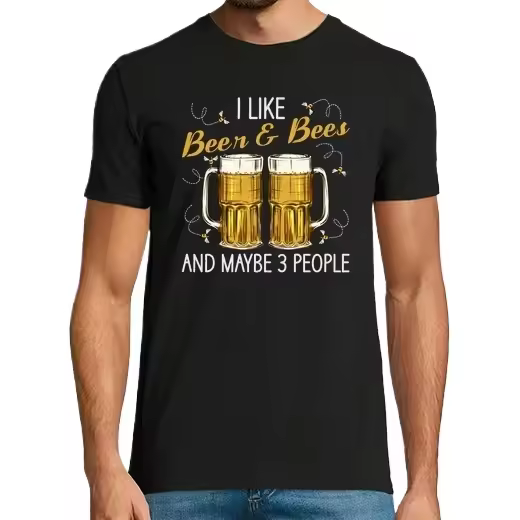 amante de la cerveza abejas bebiendo cervezas fiesta de pub Camisetas CERVEZA,Pack Regalo Camiseta Personalizada - 1