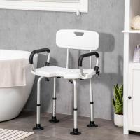 Silla de Ducha para Ancianos Antideslizante, Altura Ajustable, Apoyabrazos Regulables, Carga de 136kg - details 7
