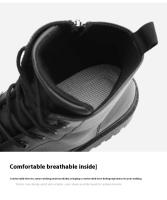 Botas de cuero de cocina para hombre de otoño, zapatos deportivos informales para Chef, a la moda, diseño Martin, negro, impermeables y antideslizantes - details 9