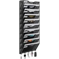 Soporte de Metal A4 con 8 Compartimentos Revistero Organizador de Pared para Oficina con 5 Ganchos - details 40