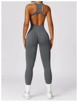 Traje de Yoga sin Costuras Bodysuit de Exercicio Adelgazante Material de Nylon Patrón Sólido - details 18
