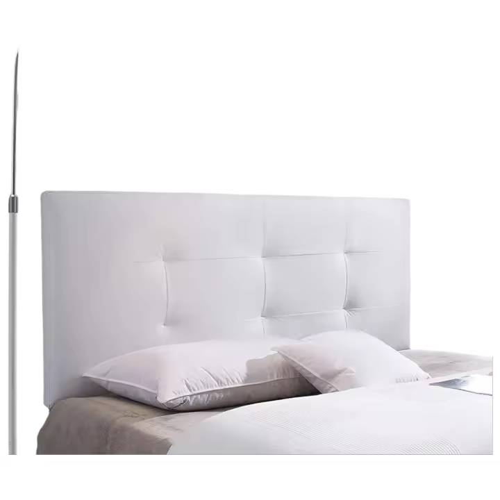 140x60 cm Blanco, para Cama de 135 cm, Acolchado con Espuma, 8 cm de Grosor, Incluye herrajes para Colgar - 1
