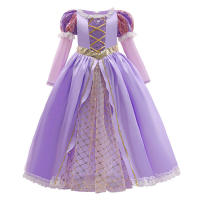 Rapunzel Cosplay princesa púrpura largo niña enredado vestido de fiesta de Halloween niños cumpleaños Navidad 2-10Y - details 0