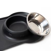 Cuenco de acero inoxidable para mascotas, almohadilla antiderrames, alimentador para beber para mascotas, plegable, antideslizante, cuenco de comida para perros, gatitos y cachorros - details 3