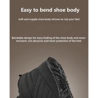 Zapatos cálidos para correr descalzos para hombre y mujer, zapatillas de goma para acampar, impermeables, antideslizantes, transpirables para caminar al aire libre, invierno - details 6