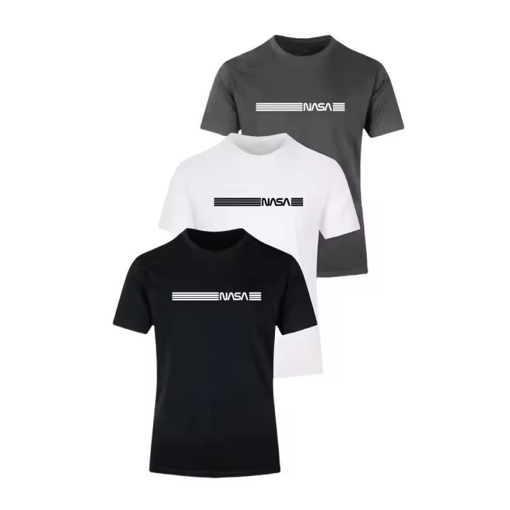 Conjunto de Camisetas Cortas para Hombres 3pcs de Cuello Redondo Algodón Transpirable - 1