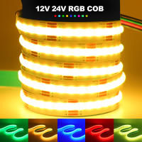 Tira de luces LED RGB COB, cinta Flexible FOB de 5M, 12V, 24V, 576LED/m, IP20, IP68, resistente al agua, para decoración del hogar y exteriores - details 7