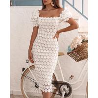 Nueva falda de viajero de estilo de encaje a la moda, vestido de longitud media envolvente en el pecho de Color sólido con cintura media de tres colores - details 6