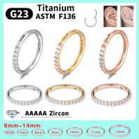 16g/18g aro pendientes para las mujeres g23 f136 redonda de titanio joyas piercing aretes regalo de anillo de la nariz de bisagra clicker abre diafragma - details 2