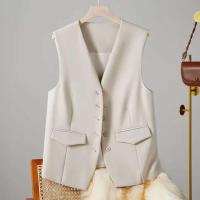 Chaqueta, ropa de abrigo para mujer, blusas elegantes, novedad de primavera, chaleco sin mangas de color sólido vintage, abrigo, chaqueta corta Tre - details 2