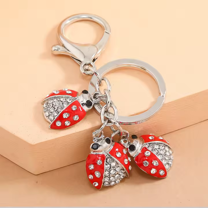 Llavero creativo de mariposa para mujer, adorno de bolso con cristales, llavero de moda de aleación de zinc, metal dorado y plata, regalo para amiga. - 1