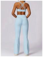 Conjunto de Yoga y Fitness para Mujeres Traje Deportivo de 2 Piezas Pantalones de Yoga de Cintura Alta y Sujetador Deportivo Racerback Material Exterior de Nylon Adecuado para Primavera/Verano - details 9