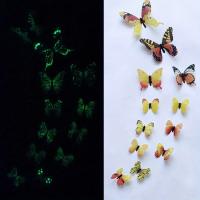 Pegatina de pared creativa de mariposa luminosa 3D, 12 piezas, arte moderno, decoraciones para el hogar, regalo DIY - details 2
