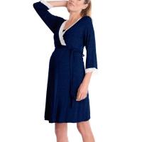 Moda Algodón Spandex Pijama Conjunto Triple Corte Manga Encaje Patchwork Vestidos de Maternidad - details 3