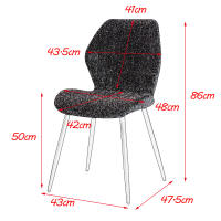 EGOONM-Sillas de comedor tapizadas de tela de lino acolchadas, patas de Metal para balcón, restaurante y comedor, 4 unidades - details 0