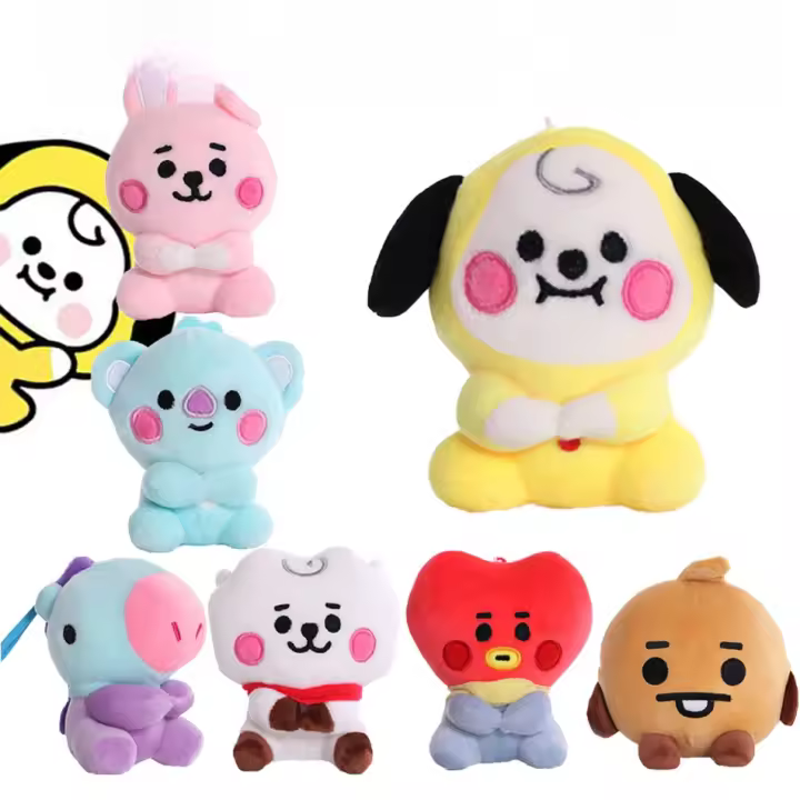 Muñecos De Peluche BT21 Mini Kawaii 12-22cm Llavero Colgante Para Billetera Juguetes De Animales Suaves Para Niños Regalo - 1